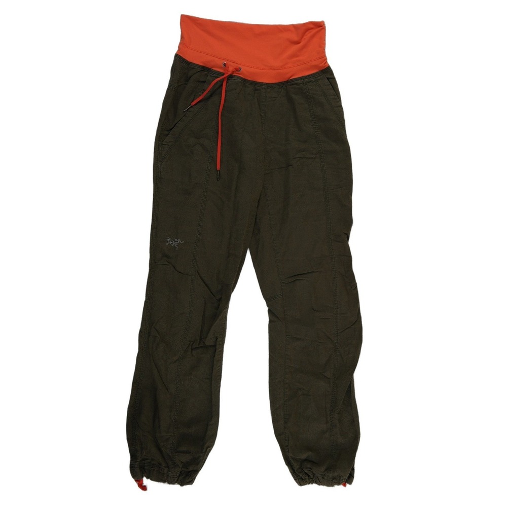 Arc'teryx Climbing Pants Women's Size 2 Olive Green Orange Relaxed Fit